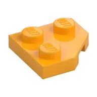 Wedge Plate 2 x 2 Cut Corner, Bright Light Orange