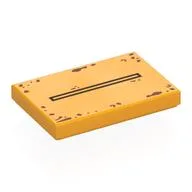 Tile 2 x 3 with Black rectangle, Rust Stains Print, Bright Light Orange