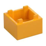Container Box 2 x 2 x 1 Reinforced Bottom, Bright Light Orange