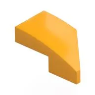 Brick Wedged, Curved 2 x 1 with Stud Notch Left, Bright Light Orange