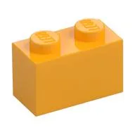 Brick 1 x 2, Bright Light Orange