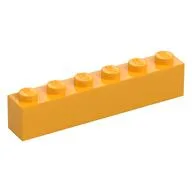 Brick 1 x 6, Bright Light Orange