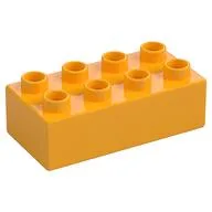 Duplo Brick 2 x 4, Bright Light Orange