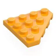 Wedge Plate 4 x 4 Cut Corner, Bright Light Orange