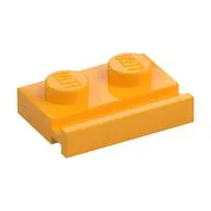 Plate Special 1 x 2 with Door Rail, Bright Light Orange