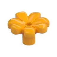 Plant, Flower, Minifig Accessory with 7 Thick Petals and Pin, Bright Light Orange