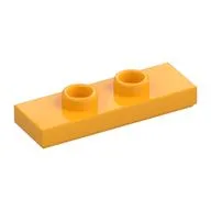Plate Special 1 x 3 with 2 Studs with Groove and Inside Stud Holder (Jumper), Bright Light Orange
