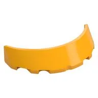 Windscreen 3 x 6 x 1 Curved with Rectangular Stud Holder in Bottom, Bright Light Orange