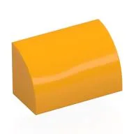 Brick Curved 1 x 2 x 1 No Studs, Bright Light Orange