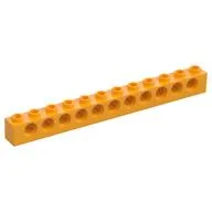 Technic Brick 1 x 12 [11 Pin Holes], Bright Light Orange