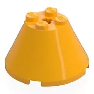 Cone 4 x 4 x 2, Axle Hole [Plain], Bright Light Orange