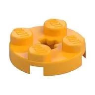Plate Round 2 x 2 with Axle Hole Type 1 (+ Opening), Bright Light Orange