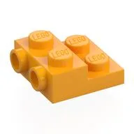 Plate Special 2 x 2 x 2/3 with Two Studs On Side and Two Raised [Half Hollow Anti-stud] - Updated Version, Bright Light Orange