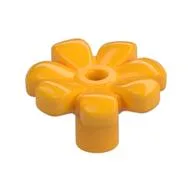 Plant, Flower, Minifig Accessory with 7 Thick Petals and Pin, Center Ring, Bright Light Orange