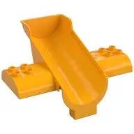 Duplo Slide 8 x 10 x 5 with 2 x 2 Studs on Both Sides, Bright Light Orange