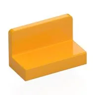 Panel 1 x 2 x 1 [Rounded Corners], Bright Light Orange
