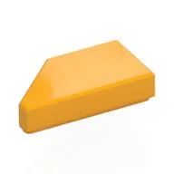 Tile 1 x 2 with Stud Notch Right, Bright Light Orange