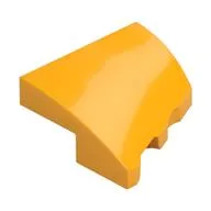 Brick Wedged, Curved 2 x 2 with Stud Notch Left, Bright Light Orange