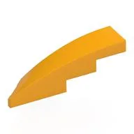 Brick Wedged, Curved 1 x 4 with Stud Notch Right, Bright Light Orange