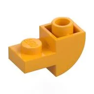 Brick Curved Inverted 1 x 2 with 1 x 1 Cutouts, Bright Light Orange