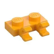 Plate Special 1 x 2 with Clips Horizontal [Open O Clips], Bright Light Orange