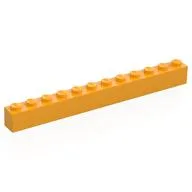 Brick 1 x 12, Bright Light Orange