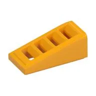 Brick Sloped 18° 2 x 1 x 2/3 with 4 Slots / Grate, Bright Light Orange