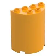 Cylinder Half 2 x 4 x 4, Bright Light Orange