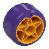 Wheel 24 x 20 with Dark Purple Tire Pattern, Bright Light Orange