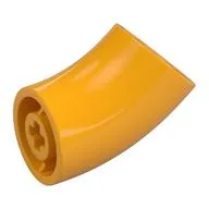 Brick Round 2 x 2 D. Tube with 45° Elbow and Axle Holes (Crossholes) at Each End [SHORT], Bright Light Orange