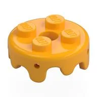 Plate Special Round 2 x 2 with Melting Drops/Icing on Sides, Bright Light Orange