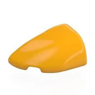 Brick Round, Curved Double 3 x 2 Beveled with Stud Notch Left, Bright Light Orange