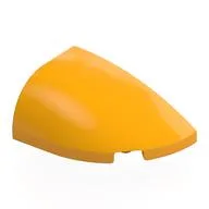 Brick Round, Curved Double 3 x 2 Beveled with Stud Notch Right, Bright Light Orange