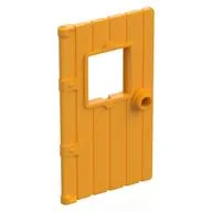 Door 1 x 4 x 6 with Window, Wood Structure, Loose Window Hold, Bright Light Orange