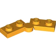 Hinge Plate 1 x 4 Swivel Top / Base - Solid Clip [Complete Assembly], Bright Light Orange
