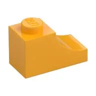 Brick Curved 2 x 1 with Inverted Cutout, Bright Light Orange
