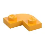 Plate Round Corner 2 x 2 with 1 x 1 Cutout, Bright Light Orange