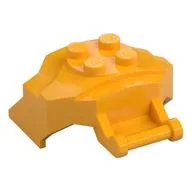 Large Figure Cover 4 x 3 x 2 with Bar, 4 Studs, Ridged, Bright Light Orange