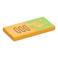 Tile 2 x 4 with 3 Louvers, Slime Print, Bright Light Orange