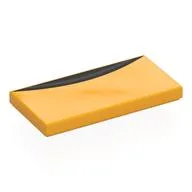 Tile 2 x 4 with Black Air Vent Print, Bright Light Orange