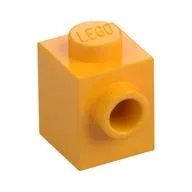 Brick Special 1 x 1 with Stud on 1 Side, Bright Light Orange