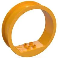 Duplo Ring with 2 x 2 Internal Studs, Bright Light Orange