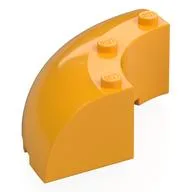 Brick Round Corner 6 x 6 x 2, Bright Light Orange