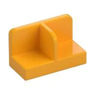 Panel 1 x 2 x 1 with Rounded Corners and Central Divider, Bright Light Orange