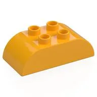 Duplo Brick 2 x 4 Curved Top, Bright Light Orange
