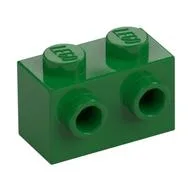 Brick Special 1 x 2 with 2 Studs on 1 Side, Green