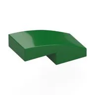 Brick Curved 2 x 1 No Studs [1/2 Bow], Green