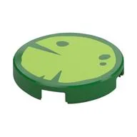 Tile Round 2 x 2 with Leaf / Water Lily Print, Green