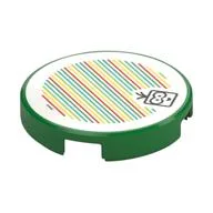 Tile Round 2 x 2 with Lakitu and Barcode Print (Sticker), Green