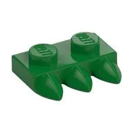 Plate Special 1 x 2 with Three Teeth [Tri-Tooth], Green